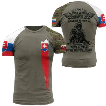  Мъжки t-shirt Ветерани, Върхове с Принтом Войник на Словашката Армия, Тениски, Мъжки Дрехи Оверсайз, Пуловер, Тениска С Кръгло деколте За Мъже, Camisa