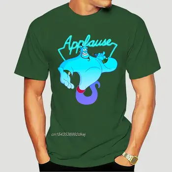  Мъжки t-shirt дисни cto на Аладин Genie Applause, Черна Тениска, Популярна Тениска, без етикет, 1283A