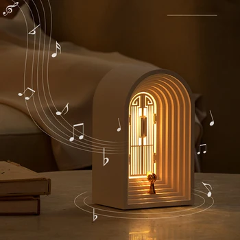  Настолна Лампа USB Високоговорител за Зареждане на Креативен Подарък Атмосфера на Нощния desk Bluetooth САМ Спалня Музикален аудио плейър Romanti