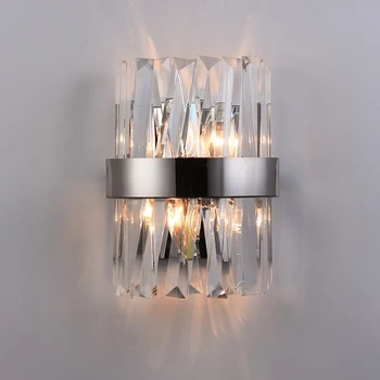  Нов Модерен Кристал, с монтиран на стената Лампа, Аплици LED Лампа за Дома Спалня, Баня, Коридор, Огледало