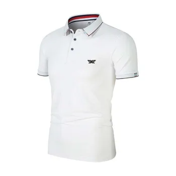  Облекло за голф Мъжки 2022 Нова Лятна Спортна Тениска с къси ръкави за голф с Къс Ръкав Ежедневни Бизнес Риза с къси ръкави Модна мъжка Тениска за голф