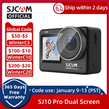  Оригинален Екшън-камера SJCAM SJ10 Pro с двоен екран, 4K 60 кадъра в секунда, WiFi, Жироскоп, Защита от разклащане, 8-кратно увеличение живо предаване, Водоустойчив Спортен DV
