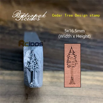  Печат за дизайн на кедрово дърво, 5x16,5 мм, RCIDOS, Гривна със собствените си ръце/бижута, символи, стоманена печат