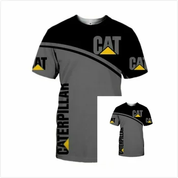  Подробна информация за логото на Caterpillar За мъже и жени, тениска с къс ръкав с пълна принтом (1бр) XXS-6XL