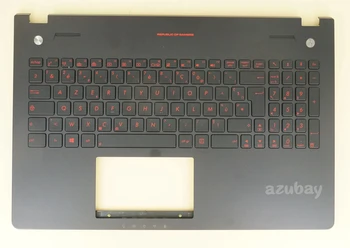 Поставка за ръце с френски Калъф клавиатура за Asus G56 G56JK G56JR 0KNB0-6628FR00 NJ8 AENJ8F01030 9Z.N8BBQ.M0F 13NB03Z1P02011 с червена подсветка