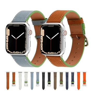  Премиум Кожена Каишка За Apple watch Ultra 49 мм 8 7 45 мм 41 мм умни часовници гривна гривна За iwatch 6 5 3 SE 44 мм 42 мм 40 мм