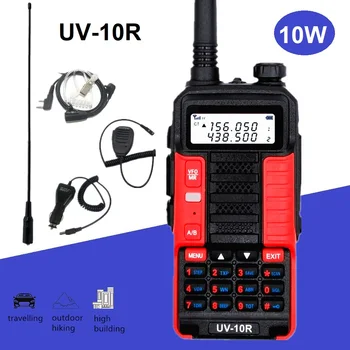  Преносима радиостанция 10 W Baofeng uv10r Радиолюбительский Скенер UV-10R Любителски Радио CB УКВ Радиостанцията на Далечни разстояния за Лов на UV-5R
