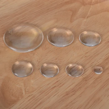  Прозрачни Стъклени Кръгли Кабошоны с Плоска Задна Част, Демонстрация Камея За Производство на Бижута, Медальони 