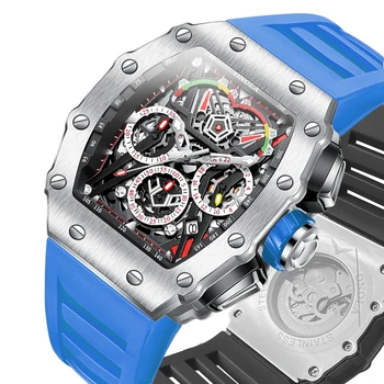  Спортни Мъжки часовници ONOLA Луксозни Модни Напълно Автоматични Механични Часовници мъжки и Уникални Дизайнерски Водоустойчив Ръчен Часовник с Панделка