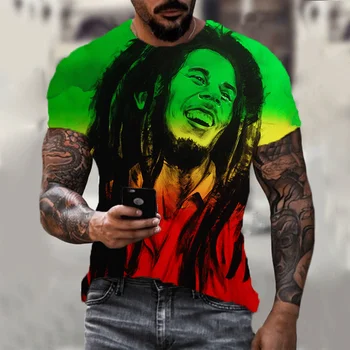  Тениска с изображение на Боб Марли, Рапъра One Love, тениски с 3D принтом, Мъжки и Дамски Модни Свободна тениска голям размер, Детска тениска в стил хип-хоп, Мъжки t-shirt