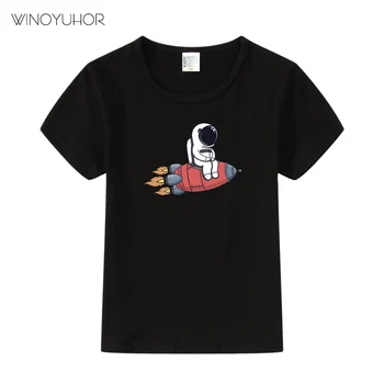  Тениски с Принтом Астронавти За Момчета, Памучни Блузи с Къс ръкав 