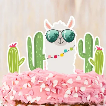  Фиеста В Мексико Момиче Рожден Ден Торта Името На Банер Лама Торта Topper Лама Рожден Ден Лама Вечерни Декор