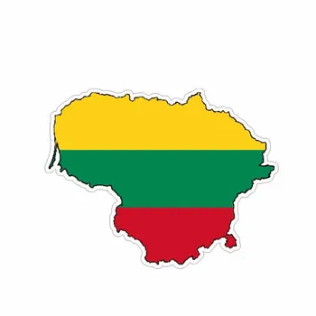  Флаг на Литва Карта за Самоличност на Колата Стикер Водоустойчив Броня Ръководство Мотоциклет Стикер PVC 14 см x 11 см