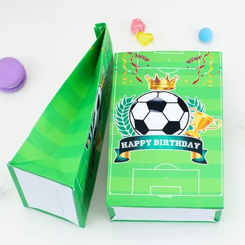  Футболна Кутия За Подарък Кутия Шоколадови Бонбони Подарък Кутия Кутия За Кексчета Момче Децата Рожден Ден Аксесоари За Декорация На Партита Събитие Вечерни Аксесоари